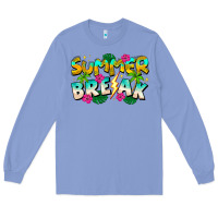 Colony Blue Summer Break Long Sleeve Tee - CowhideDigitalArt