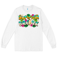 White Summer Break Long Sleeve Tee - CowhideDigitalArt