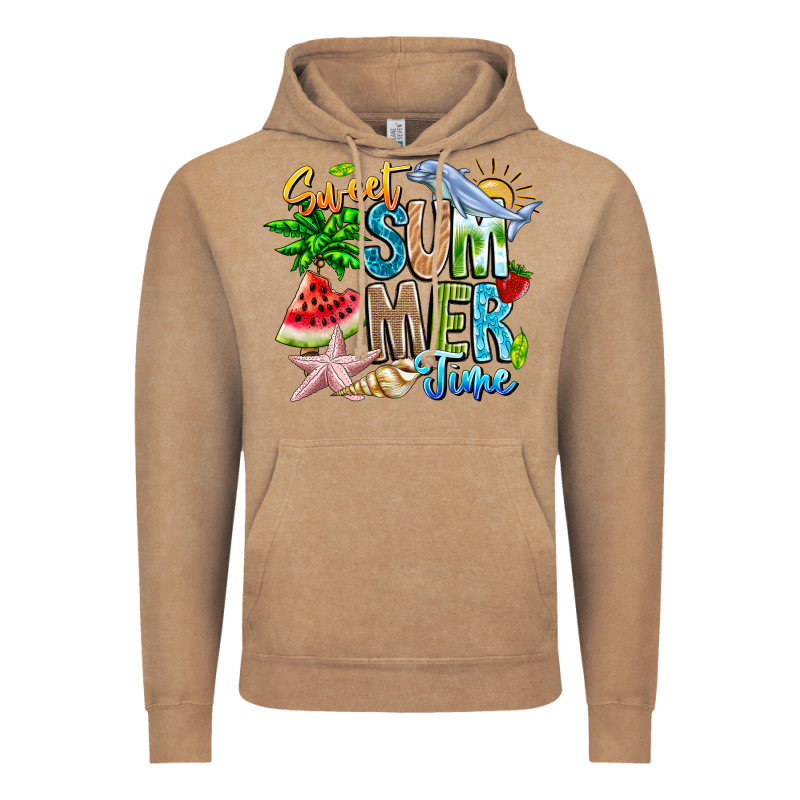 Summer Time Vintage Hoodie by CowhideDigitalArt | Teevron