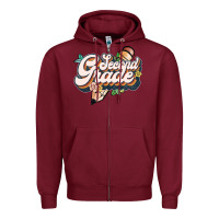 Burgundy second grade Zipper Hoodie - JahusDesignShop