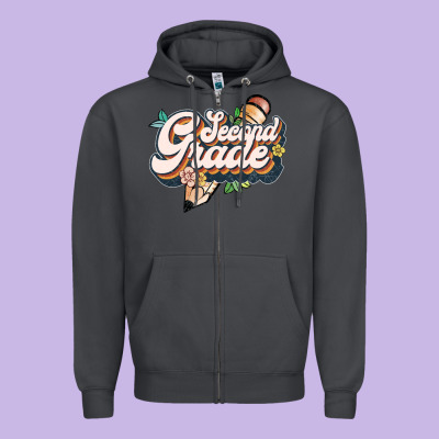 Second Grade Zipper Hoodie Designed By Jahusdesignshop