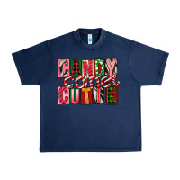 Navy Candy Cane Cutie Urban Heavy Tee - FaDigitalArtStudio