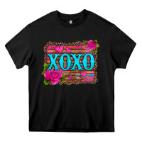 Black xoxo valentine's day pink roses and hearts Heavy Core Tee - Jasminsmagicworld