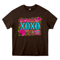 Chocolate Brown xoxo valentine's day pink roses and hearts Heavy Core Tee - Jasminsmagicworld
