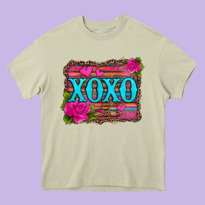 Xoxo Valentine's Day Pink Roses And Hearts Heavy Core Tee Designed By Jasminsmagicworld