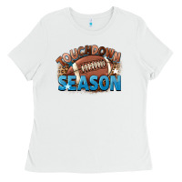 White touchdown season Ladies Tee - FaDigitalArtStudio
