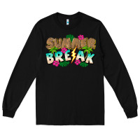 Black Summer Break Long Sleeve Tee - CowhideDigitalArt