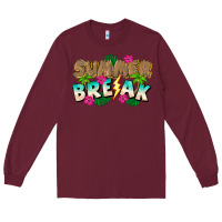Burgundy Summer Break Long Sleeve Tee - CowhideDigitalArt