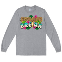 Heather Grey Summer Break Long Sleeve Tee - CowhideDigitalArt