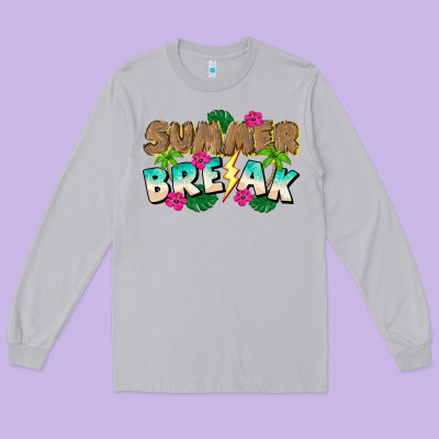 Summer Break Long Sleeve Tee Designed By Cowhidedigitalart