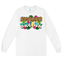 White Summer Break Long Sleeve Tee - CowhideDigitalArt