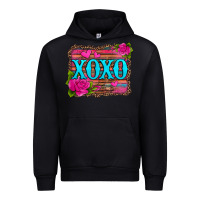 Black xoxo valentine's day pink roses and hearts Urban Hoodie - Jasminsmagicworld