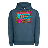Pigment Midnight Navy xoxo valentine's day pink roses and hearts Urban Hoodie - Jasminsmagicworld