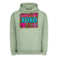 Xoxo Valentine's Day Pink Roses And Hearts Urban Hoodie | Teevron
