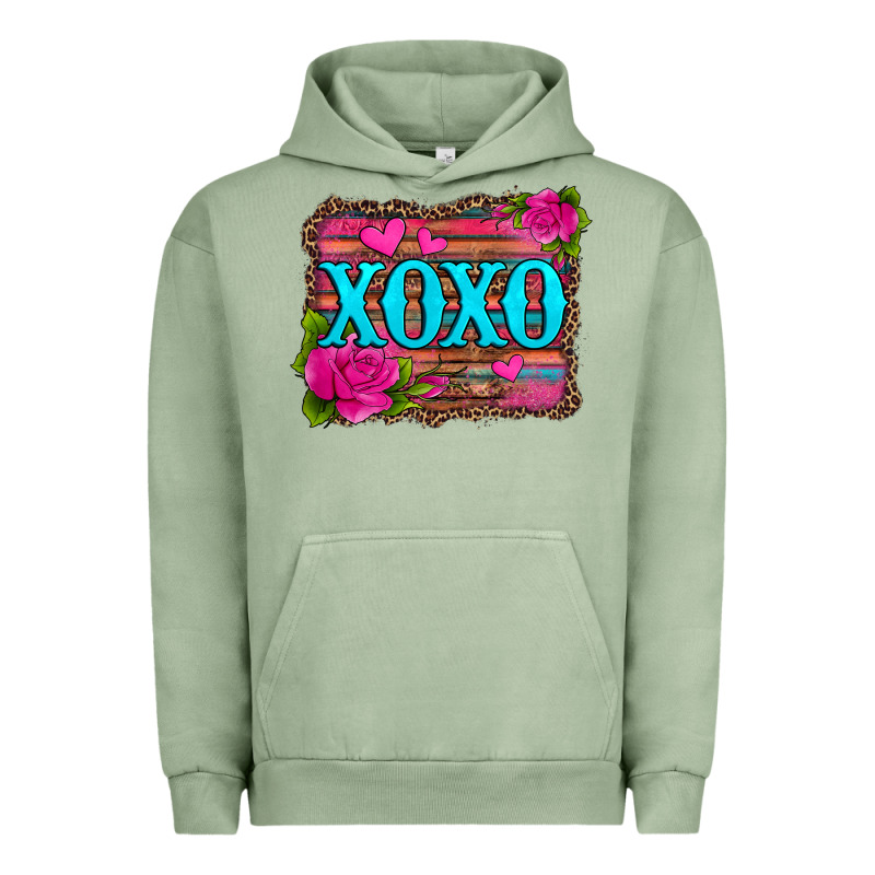 Xoxo Valentine's Day Pink Roses And Hearts Urban Hoodie by Jasminsmagicworld | Teevron