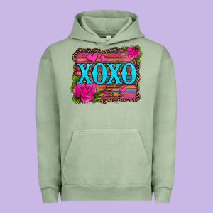 Xoxo Valentine's Day Pink Roses And Hearts Urban Hoodie Designed By Jasminsmagicworld
