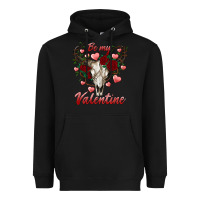 Black be my valentine bull skull Heavyweight Hoodie - RanaPortraitStore