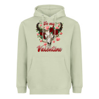 Matcha be my valentine bull skull Heavyweight Hoodie - RanaPortraitStore