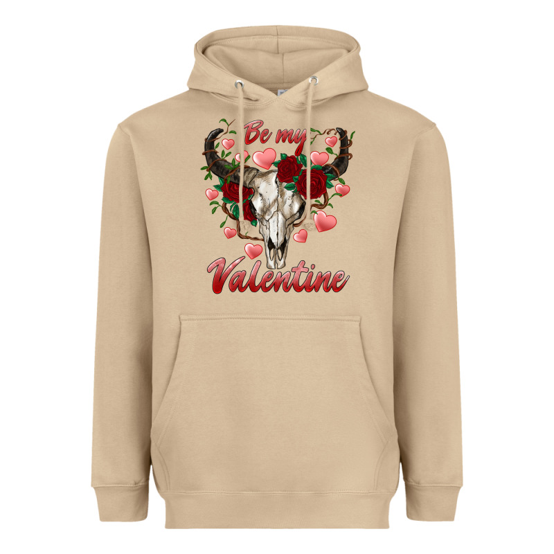 Be My Valentine Bull Skull Heavyweight Hoodie by RanaPortraitStore | Teevron