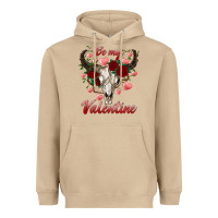 Mushroom be my valentine bull skull Heavyweight Hoodie - RanaPortraitStore