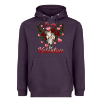 Plum be my valentine bull skull Heavyweight Hoodie - RanaPortraitStore