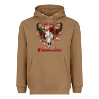 Toasted Coconut be my valentine bull skull Heavyweight Hoodie - RanaPortraitStore