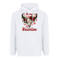 White be my valentine bull skull Heavyweight Hoodie - RanaPortraitStore