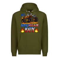 Army Green all american boy monster truck Premium Hoodie - Artiststas