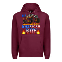 Burgundy all american boy monster truck Premium Hoodie - Artiststas