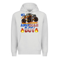 Dove Grey all american boy monster truck Premium Hoodie - Artiststas