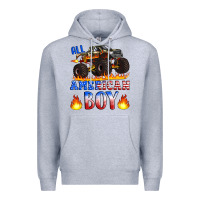 Heather Grey all american boy monster truck Premium Hoodie - Artiststas