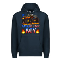 Navy all american boy monster truck Premium Hoodie - Artiststas