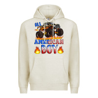 Oatmeal Heather all american boy monster truck Premium Hoodie - Artiststas