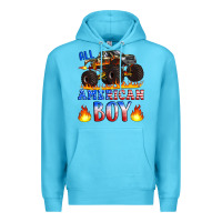 Ocean Blue all american boy monster truck Premium Hoodie - Artiststas
