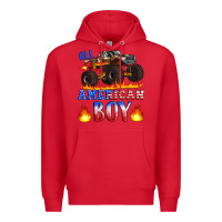 Red all american boy monster truck Premium Hoodie - Artiststas
