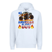 White all american boy monster truck Premium Hoodie - Artiststas