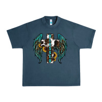 Midnight Navy western wings cross blessed Urban Heavy Tee - RanaPortraitStore