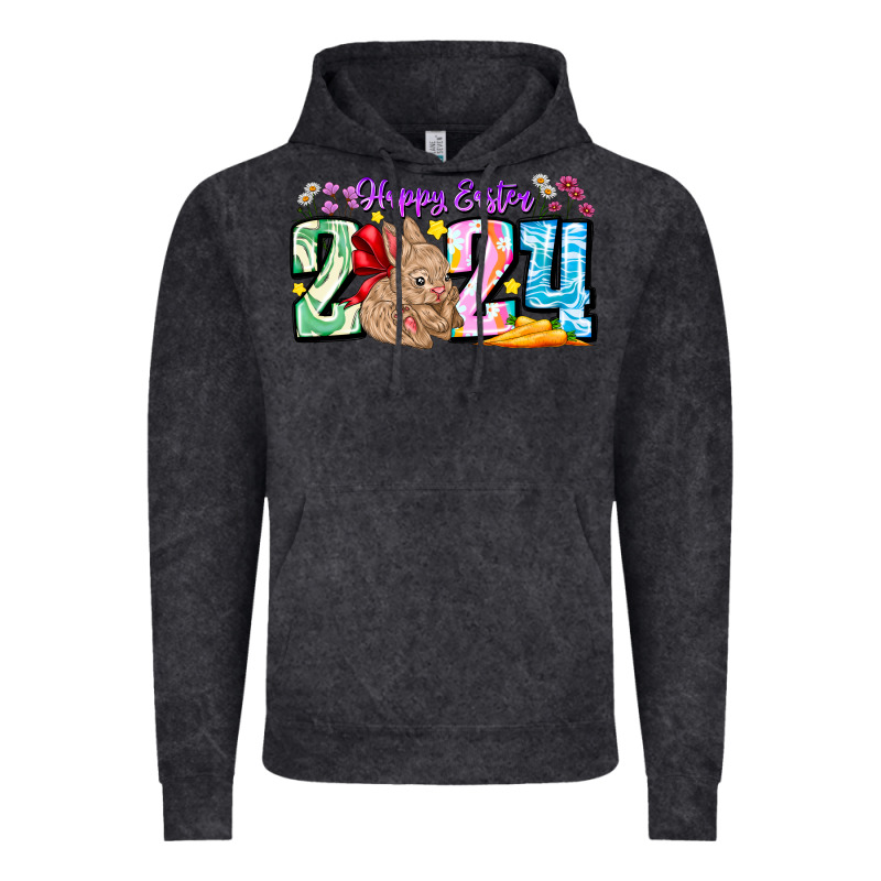 Happy Easter 2024 Vintage Hoodie by CowhideDigitalArt | Teevron