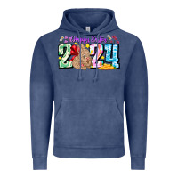 Vintage Denim Happy Easter 2024 Vintage Hoodie - CowhideDigitalArt