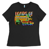 Black Loads of luck with school bus St. Patrick's Day Ladies Tee - FaDigitalArtStudio
