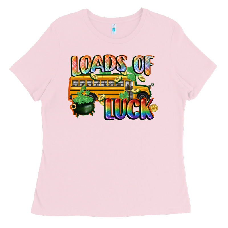 Loads Of Luck With School Bus St. Patrick's Day Ladies Tee by FaDigitalArtStudio | Teevron