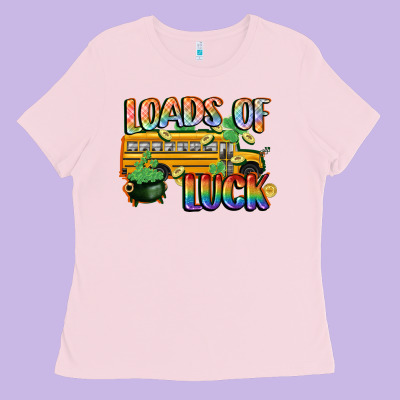 Loads Of Luck With School Bus St. Patrick's Day Ladies Tee Designed By Fadigitalartstudio