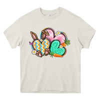 Cream Easter heart Easter Day Heavy Core Tee - CowGirlArtShop