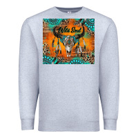 Heather Grey wild soul boho bull skull Premium Sweatshirt - RanaPortraitStore