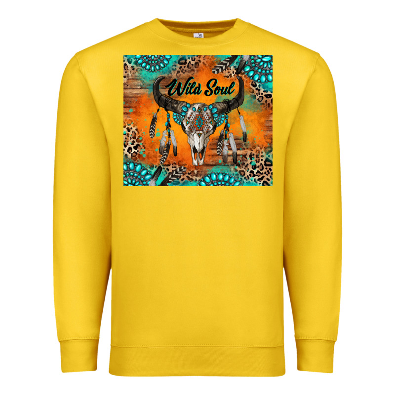 Wild Soul Boho Bull Skull Premium Sweatshirt by RanaPortraitStore | Teevron