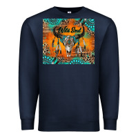Navy wild soul boho bull skull Premium Sweatshirt - RanaPortraitStore