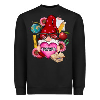 Black valentines day teacher gnome Heavyweight Sweatshirt - RanaPortraitStore