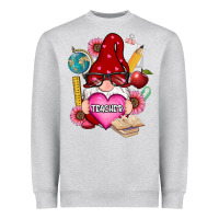 Heather Grey valentines day teacher gnome Heavyweight Sweatshirt - RanaPortraitStore