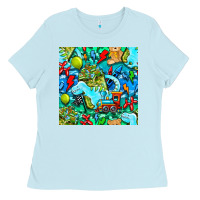 Baby Blue boy child coffee cup and teddy bear with thunderbolts and camouflage s Ladies Tee - BundleAndBundleShop