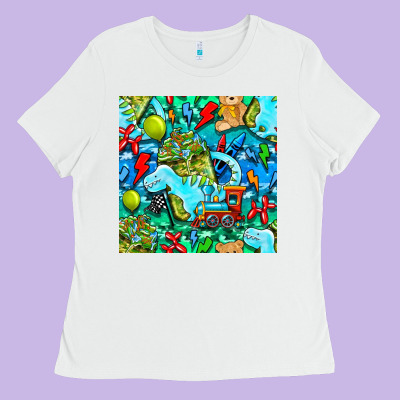 Boy Child Coffee Cup And Teddy Bear With Thunderbolts And Camouflage S Ladies Tee Designed By Bundleandbundleshop